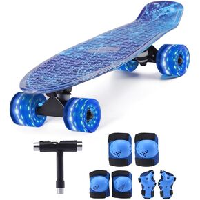 Kids Skateboard Sets for Beginners with Protective Gear and Skate Tool