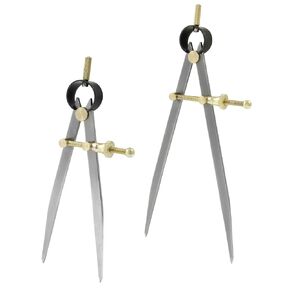 Hitefu 2 Pcs Adjustable Lockable Wing Divider, 6 & 8 Inch Compass Compass Creaser, Spring Caliper Drafting Tool for Geometry Drawing, Woodworking, Metalworking