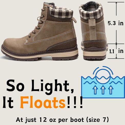 Womens Hiking Snow Winter Boots - Outdoor Waterproof Lightweight Ankle Boot Dark Brown 8 in Saudi Arabia