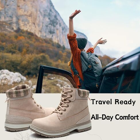 Womens Hiking Snow Winter Boots - Outdoor Waterproof Lightweight Ankle Boot Dark Brown 8 in Saudi Arabia