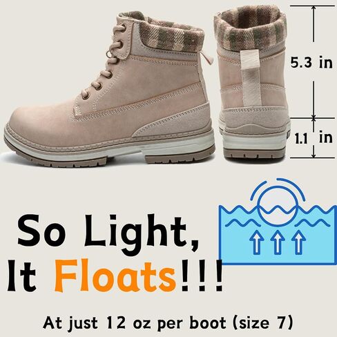 Womens Hiking Snow Winter Boots - Outdoor Waterproof Lightweight Ankle Boot Dark Brown 8 in Saudi Arabia
