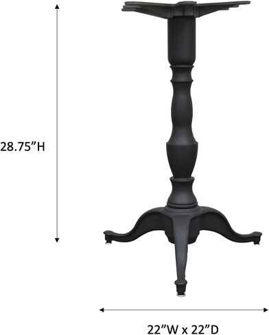 قاعدة طاولة معدنية بارتفاع للمطاعم 22 عرض × 22 عمق × 28.75 ارتفاع | قاعدة طاولاتنا المصنوعة من الحديد الزهر مثالية للمطاعم والمقاهي ومناطق الصالة والمزيد | THT4903-22 صنع في أمريكا الشمالية in Kuwait