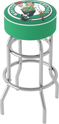 Trademark Global Bar Stool - Boston Celtics Logo Stool with Foam Padded Seat - Swivel Chair for Game Room, Garage, or Home Bar in Saudi Arabia
