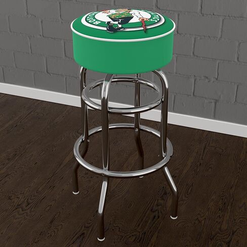 Trademark Global Bar Stool - Boston Celtics Logo Stool with Foam Padded Seat - Swivel Chair for Game Room, Garage, or Home Bar in Saudi Arabia