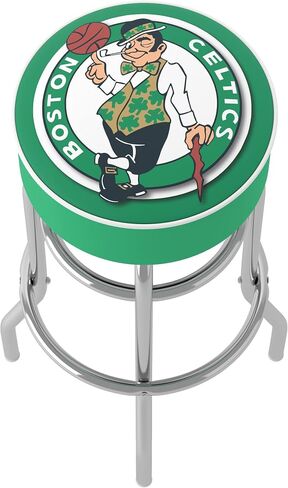 Trademark Global Bar Stool - Boston Celtics Logo Stool with Foam Padded Seat - Swivel Chair for Game Room, Garage, or Home Bar in Saudi Arabia
