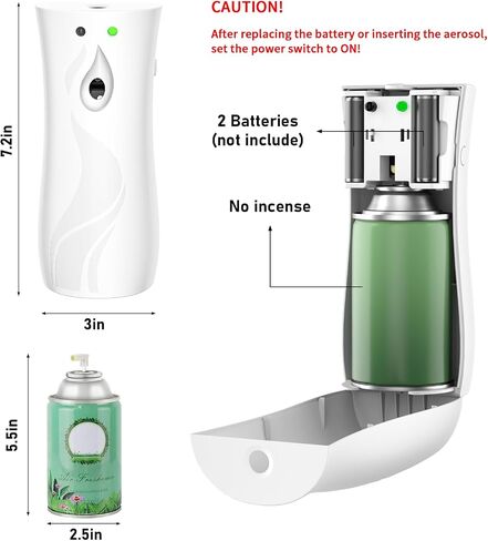 Automatic Air Freshener Spray Dispenser, Wall/Standing Battery Powered (Not Included) Aerosol Spray Dispenser with Remote Control for Bathroom, Hotel, Office, Commercial (White) in Saudi Arabia