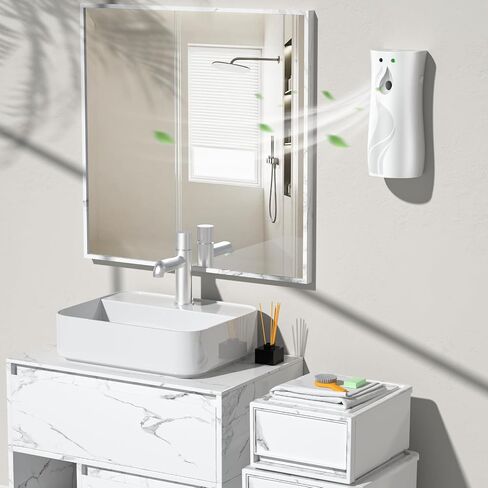Automatic Air Freshener Spray Dispenser, Wall/Standing Battery Powered (Not Included) Aerosol Spray Dispenser with Remote Control for Bathroom, Hotel, Office, Commercial (White) in Saudi Arabia