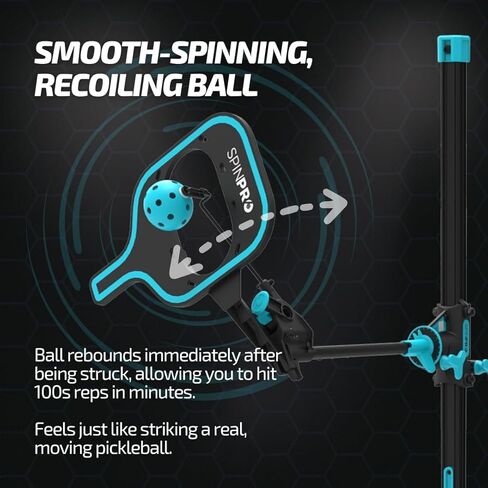 SpinPro for Pickleball - Pickleball Trainer | Training Aid for at-Home, Indoor or Outdoor Practice | Learn Topspin, Slice, Sidespin | Improve Your Game Rapidly for Pickleball Players in Saudi Arabia
