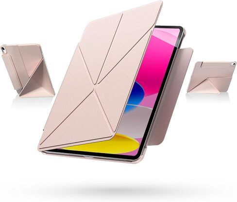 BOBOLEE Case for iPad 10th Generation 10.9 Inch 2022, Slim Multifold Stand Full Corners Protective Tablet Cover with PU Leather Shell, Easy to Clean, Multi-Angle Viewing, Auto Wake/Sleep, Black in Saudi Arabia