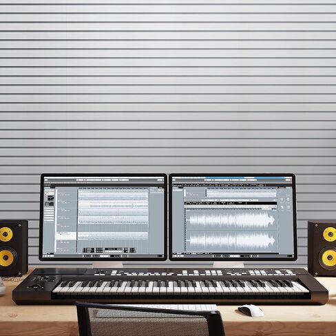 TONOR 4-Pack Bilayer Acoustic Panels Large Self-adhesive, 47.2" * 23.6" * 0.72" Adhesive Wall Panel, Large Soundproof Tiles for Echo Absorbtion, Acoustical Barrier of Polyester Fiber, Black in Saudi Arabia