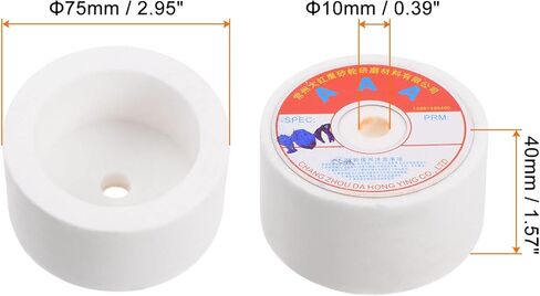 عجلة جلخ HARFINGTON مقاس 3 بوصات 100 حبيبة عجلة كاشطة لكأس أكسيد الألومنيوم، اكسيد الالمونيوم الأبيض للصلب المتصلب، آلة طحن، أبيض in Kuwait