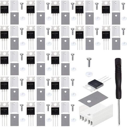 20 قطعة ترانزستور IRLZ34N Mosfet IRLZ34NPBF N-Channel TO-220AB 30A 55V 3Pin ترانزستورات ذات تأثير ميداني مقوم دولي مع غسالة برغي تبريد مفك براغي سيليكون مطاطي in Saudi Arabia