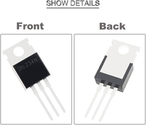 20 قطعة ترانزستور IRLZ34N Mosfet IRLZ34NPBF N-Channel TO-220AB 30A 55V 3Pin ترانزستورات ذات تأثير ميداني مقوم دولي مع غسالة برغي تبريد مفك براغي سيليكون مطاطي in Saudi Arabia