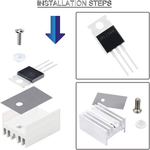 20 قطعة ترانزستور IRLZ34N Mosfet IRLZ34NPBF N-Channel TO-220AB 30A 55V 3Pin ترانزستورات ذات تأثير ميداني مقوم دولي مع غسالة برغي تبريد مفك براغي سيليكون مطاطي in Saudi Arabia