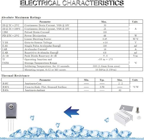 20 قطعة ترانزستور IRLZ34N Mosfet IRLZ34NPBF N-Channel TO-220AB 30A 55V 3Pin ترانزستورات ذات تأثير ميداني مقوم دولي مع غسالة برغي تبريد مفك براغي سيليكون مطاطي in Saudi Arabia