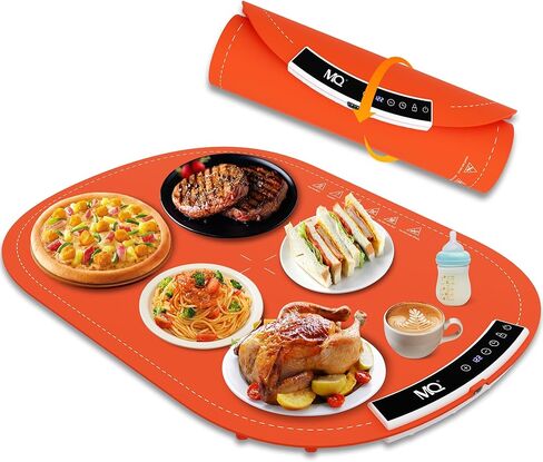 سجادة تدفئة للطعام، كبيرة جدًا، سجادة تدفئة طعام محمولة كبيرة جدًا للبوفيه، لف صواني التدفئة الكهربائية للطعام (أحمر مع أبيض) in Kuwait