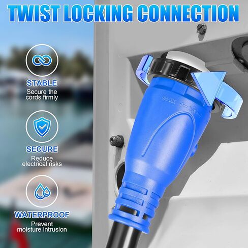 Marine Shore Power Y Splitter SS2-50P ذكر 50A إلى (2) L5–30R أنثى مع حلقة قفل وياقة، 50A إلى سلك طاقة مزدوج 30A Shore in Saudi Arabia
