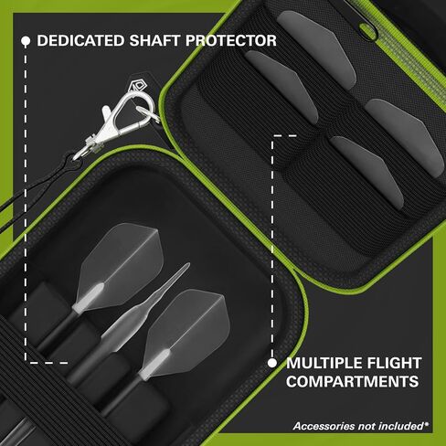 DW Original Darts Wallet, Dart Storage Case, Holds 6 Darts | EVA Quality Material, Protective Dart Cases, Professional Darts Accessories | Black/Green in Saudi Arabia
