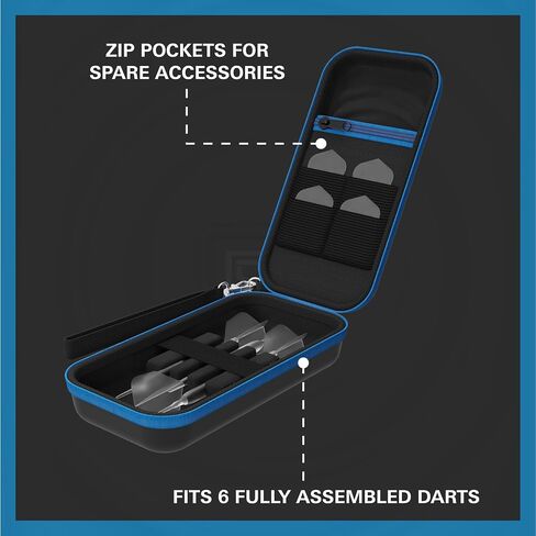 DW Original Darts Wallet, Dart Storage Case, Holds 6 Darts | EVA Quality Material, Protective Dart Cases, Professional Darts Accessories | Black/Green in Saudi Arabia