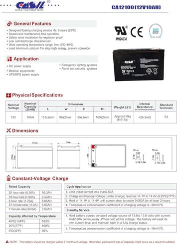 بطارية بديلة Exide EP17-12 12V 17Ah F3 من Casil CA12180 12v 18ah in Saudi Arabia