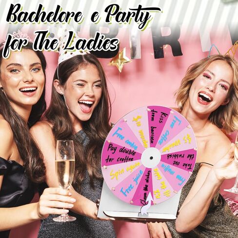 Wedding Game Spinning Wheel 11.4 Inch Erasable Spin the Wheel Game Prize Wheel Spinner with Stand for Wedding Engagement Party Family Games Baby Shower (Pink) in Kuwait