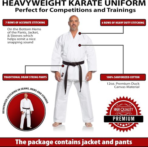 Ronin Karate Gi - Heavyweight Karate Uniform - Professional Kimono - Advanced 100% Cotton 12oz Martial Arts Kit in Kuwait