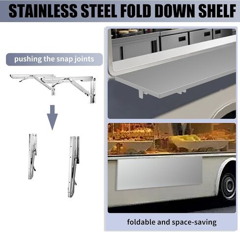 36 x12 inch Concession Shelf, Folding Stainless Steel Wall Shelf for Food Trailer & Concession Window, Space-Saving Metal Food Serving Shelves in Saudi Arabia