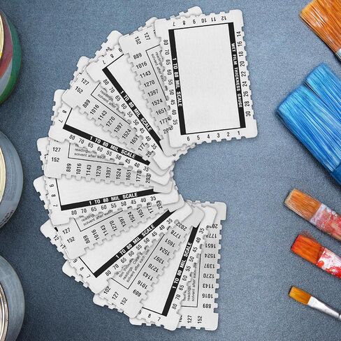 كانايو 12 قطعة 6 قطع قياس سمك الصفائح المعدنية مقياس مزدوج مقياس سمك الفيلم الرطب مشط 1-80 مل مقياس مطلي الحجم أداة فحص لدهانات الراتنجات in Kuwait