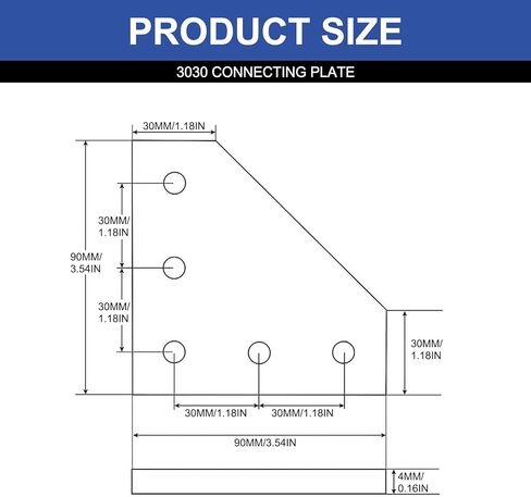 2020 Aluminum Extrusion Connector Bracket Set Included 8PCS Joint Plates,1Pcs M3 Wrench,40Pcs M5 T-Slot Nuts and 40Pcs M5x8mm Screws for 2020 Series Aluminum Profile 3D Printer Frame in Kuwait