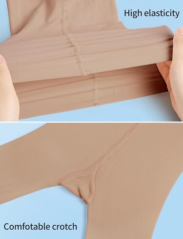 Women Girls Stirrup Tights with Self Knit Waistband, 60D Dance Tights for Ballet, Gymnastics, School, 2 Pairs in Kuwait
