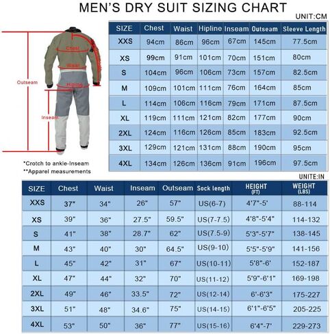Mens Dry Suit Lightweight Drysuits for Paddling Fishing Boating Canoeing Rafting Touring Sailing in Kuwait