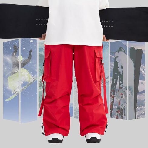 SNOWVERB Womens Mens Winter Warm Snow Baggy Waterproof Snowboard Pants Cargo Loose Fit Insulation Ski Pants in Saudi Arabia