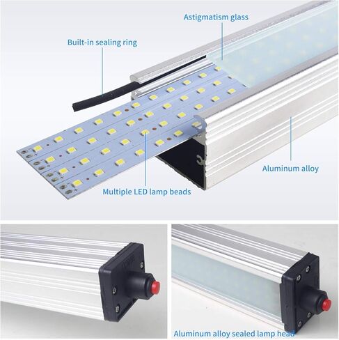 Magnetic Work Light, Led Machine Light, 44 LEDs Waterproof Magnetic Work Light with 19 inch Electroplated Gooseneck IP66 Waterproof 800 Lumen 120 Volt for Lathe Machine Tools Workbench in Kuwait