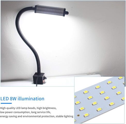 Magnetic Work Light, Led Machine Light, 44 LEDs Waterproof Magnetic Work Light with 19 inch Electroplated Gooseneck IP66 Waterproof 800 Lumen 120 Volt for Lathe Machine Tools Workbench in Kuwait