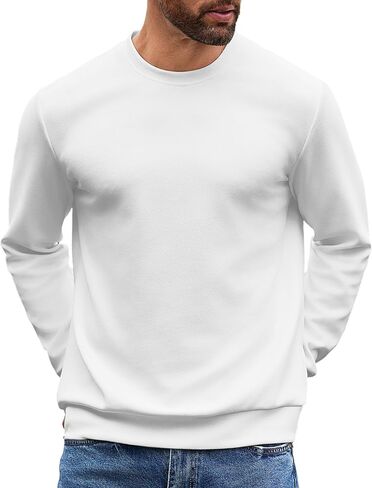 COOFANDY رجالي Crewneck بلوزات طويلة الأكمام الأساسية البلوز قمصان حك محكم Soild بلايز عادية in Saudi Arabia
