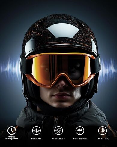 OutdoorMaster Ski Helmet Headphones, True Wireless Bluetooth with Storage Case, Drop-in HD Speaker Chip Compatible with All Audio Ready Snowboard Helmets with Built-in Mic - Navy Blue in Saudi Arabia