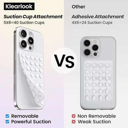 2PCS Silicone Suction Cup Phone Case Mount Double Sided, Hands-Free Phone Accessories Holder for Selfies and Videos, Silicon Sticky Phone Grip for Cell Phone, Transparent&Lavender in Saudi Arabia