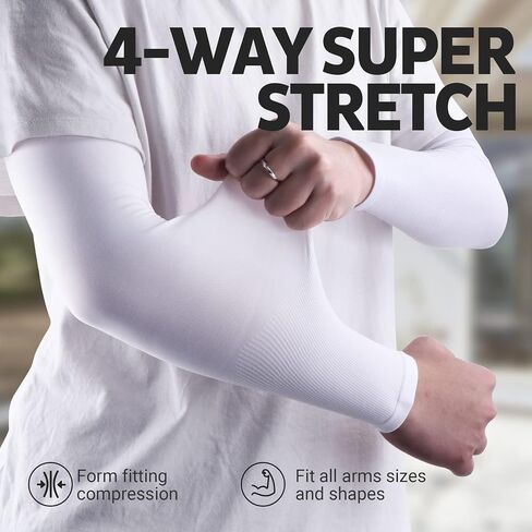 UV Sun Protection Arm Sleeves for Men & Women - Tattoo Cover Up - UPF 50 Cooling Sleeve for Golf, Cycling in Saudi Arabia