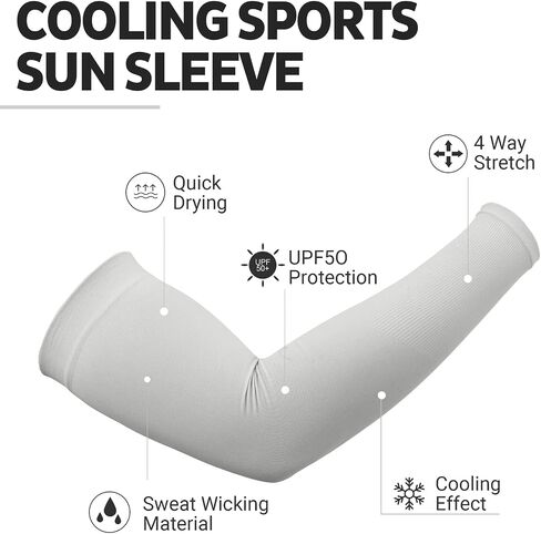 UV Sun Protection Arm Sleeves for Men & Women - Tattoo Cover Up - UPF 50 Cooling Sleeve for Golf, Cycling in Saudi Arabia