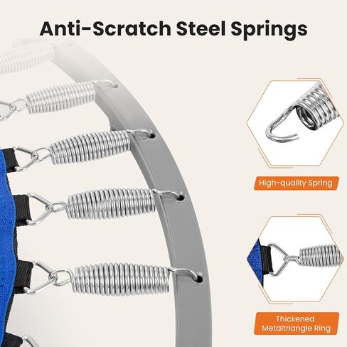 ترامبولين صغير للياقة البدنية مقاس 101.6 سم من سويت كريسبي - 330 رطلًا قابل للطي مع مقبض قابل للتعديل، ثابت وهادئ، للبالغين في الأماكن المغلقة/الخارجية in Kuwait