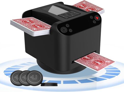 موزع بطاقات أوتوماتيكي 2 في 1، موزع دوار 360 درجة/180 درجة مع جهاز تحكم عن بعد لاسلكي، يدعم 1-12 لاعبًا في لعبة البوكر، مناسب لـ UNO، البوكر، المرحلة 10، سكيب بو، بلاك جاك in Saudi Arabia