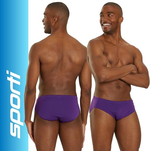 Sporti Men's Swim Briefs with Hydrolast Tech - Bathing Suit for Swimmer - Men's Athletic Swimwear Briefs for Lap Swimming in Kuwait