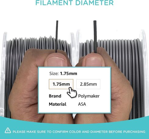 Polymaker ASA Filament 1.75mm Black, 1kg ASA 3D Printer Filament, Heat & Weather Resistant - ASA 3D Filament Perfect for Printing Outdoor Functional Parts, Dimensional Accuracy +/- 0.03mm in Kuwait