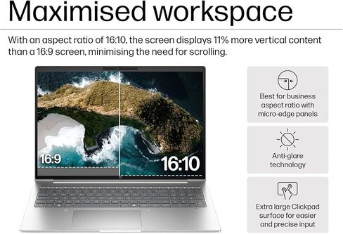 كمبيوتر محمول ProBook 460 G11 Business (16 بوصة FHD + شاشة لمس، Ultra 7 155U، ذاكرة الوصول العشوائي DDR5 سعة 64 جيجابايت، SSD 2 تيرابايت، 12 نواة (> i7)) إضاءة خلفية، كاميرا ويب 5 ميجابكسل IR، بصمة الإصبع، Wi-Fi 6E، Ethernet، Win 11 Pro w/ مساعد الطيار با in Kuwait