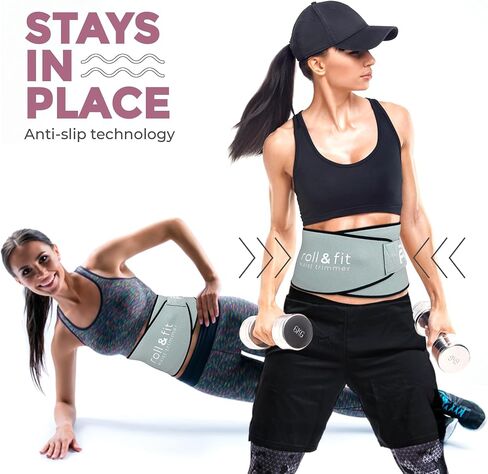 Roll & Fit Waist Trimmer Belt with Back Support Springs – Lightweight Sauna Sweat Waist Trainer for Belly Fat & Weight Loss in Saudi Arabia