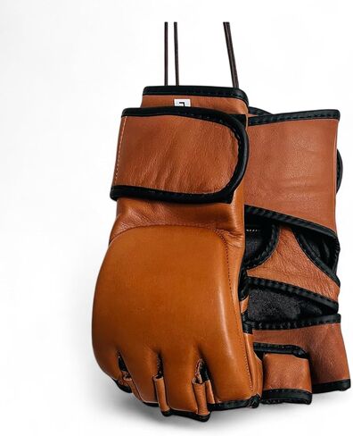 MMA Gloves | PRO Version | 100% TAN Leather Vintage Training Boxing | Retro by GEOFFREY in Saudi Arabia