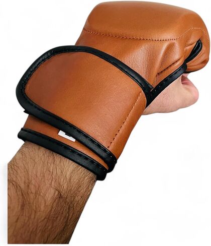 MMA Gloves | PRO Version | 100% TAN Leather Vintage Training Boxing | Retro by GEOFFREY in Saudi Arabia