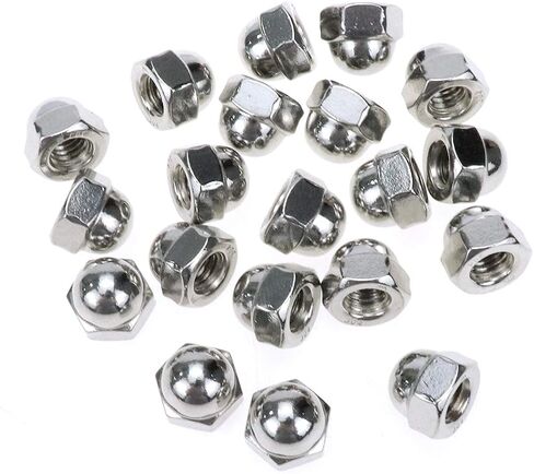 Coshar 20Pcs 1/4-20 Acorn Cap Nuts Hex Nut,18-8 304 Stainless Steel Hex Dome Cap Nut,Plain Finish in Kuwait