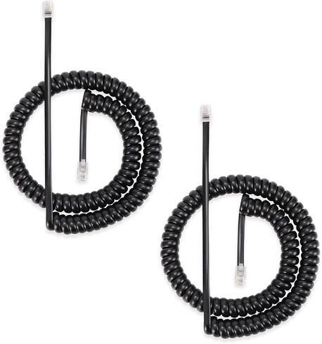 Telephone Cord, 10 FT Uncoiled/1.2FTCoiled, 1Pack Phone Cord, RJ9 Telephone Phone Handset Cord, Black, Compatible with Corded Phones in Saudi Arabia