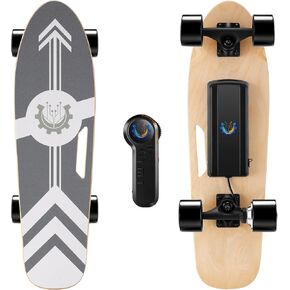 CAROMA 350W Electric Skateboards for Adults Teens, 27.5" 7 Layers Maple Electric Longboard with Remote, 12.4 MPH Top Speed, 8 Miles Max Range, 220lbs Max Load E Skateboard
